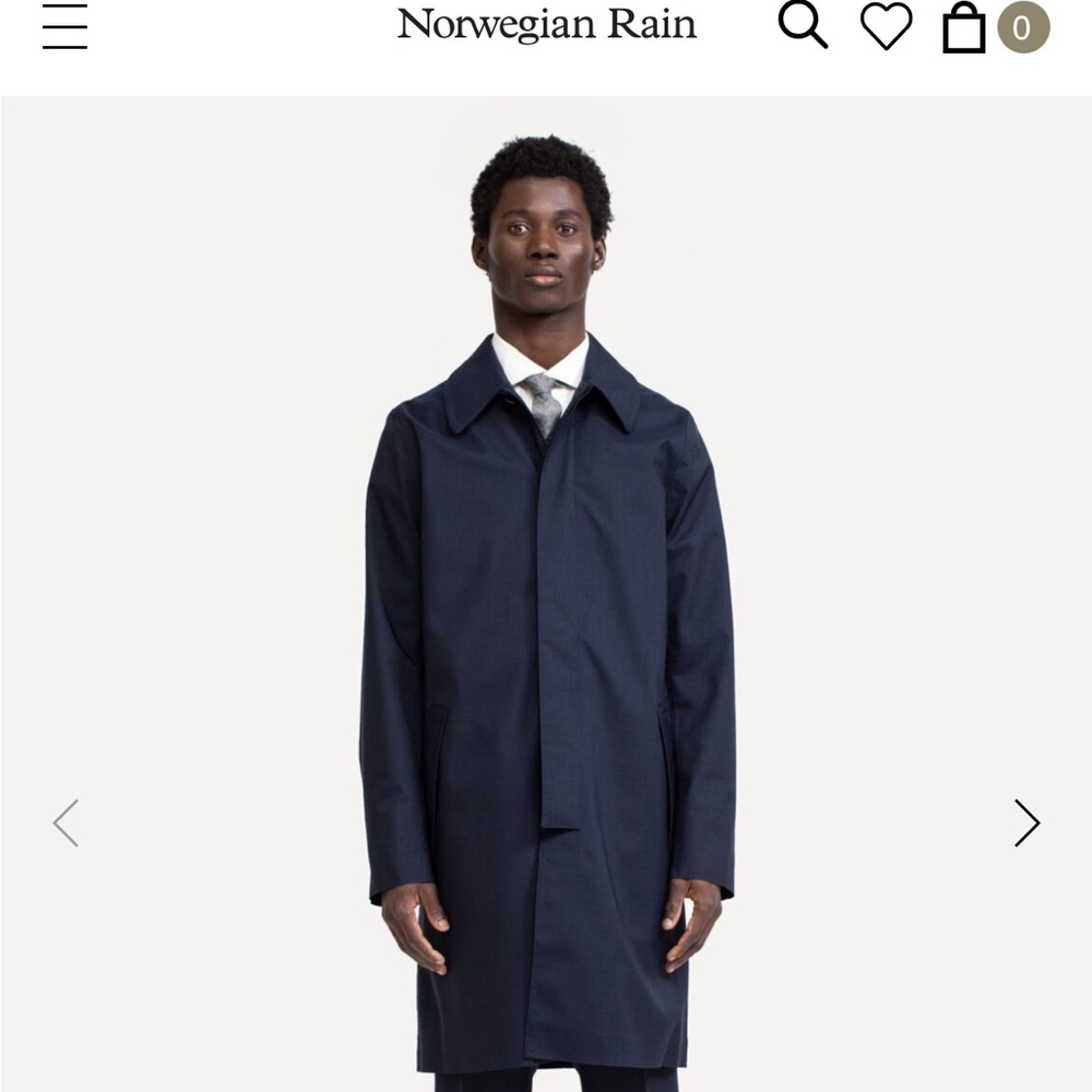 Norwegian Rain Walker Homme - Navy Rain Trenchcoat - Size M